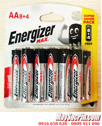 Energizer E91/LR6; Pin AA Alkaline 1.5v Energizer E91/LR6 (Xuất xứ Singapore)/ Loại vỉ 12viên